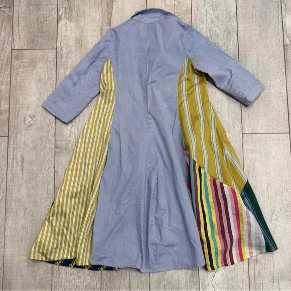Alembika Patchwork Stripe Dress M Oversized Colorblock Art Teacher Chic Like New - Picture 5 of 8